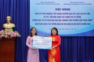 Hội nghị chuyển giao tiếp nhận kết quả nghiên cứu đề tài “Đổi mới công tác chính trị tư tưởng trong các cơ sở giáo dục đại học: nghiên cứu trường hợp ĐHQG-HCM”