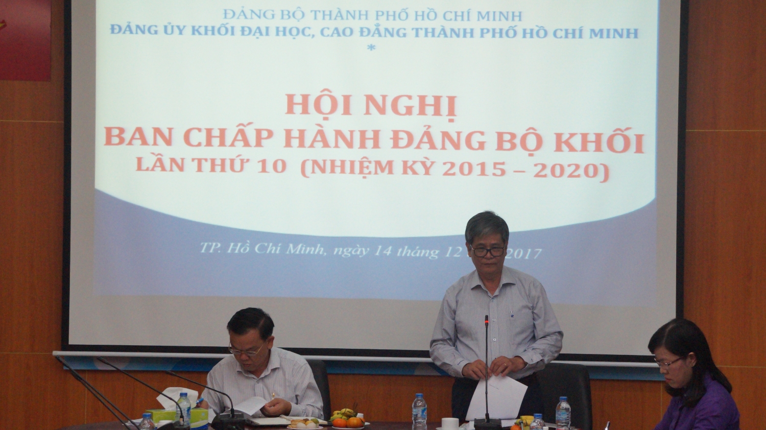 Đồng chí Phạm Thiên Kha phát biểu tại Hội Nghị